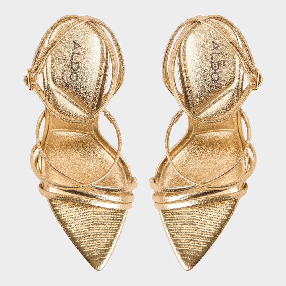 Aldo Solania Gold Women's Heeled sandals - Strappy heeled sandal, Stiletto heel