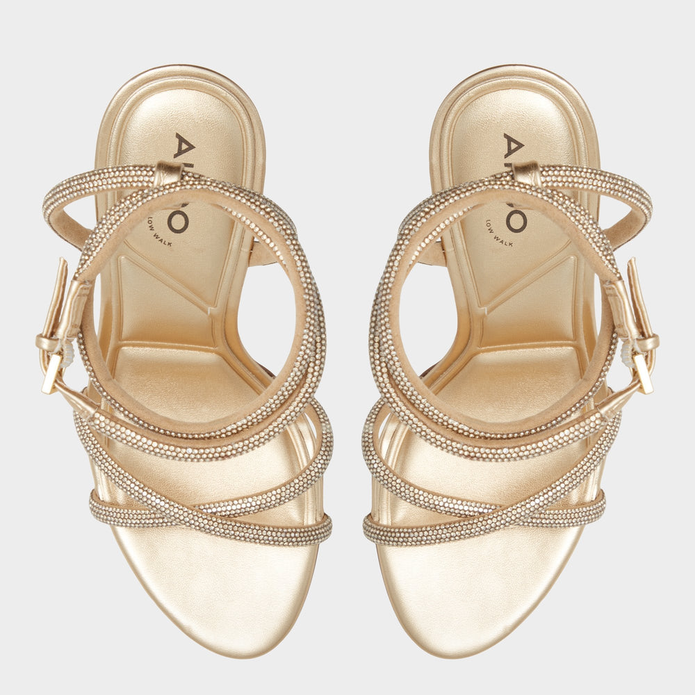 Aldo Manaelden Gold Women's Heeled sandals - Strappy heeled sandal, Stiletto heel