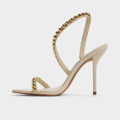 Aldo Attey in Cream - Strappy heeled sandal, Stiletto heel