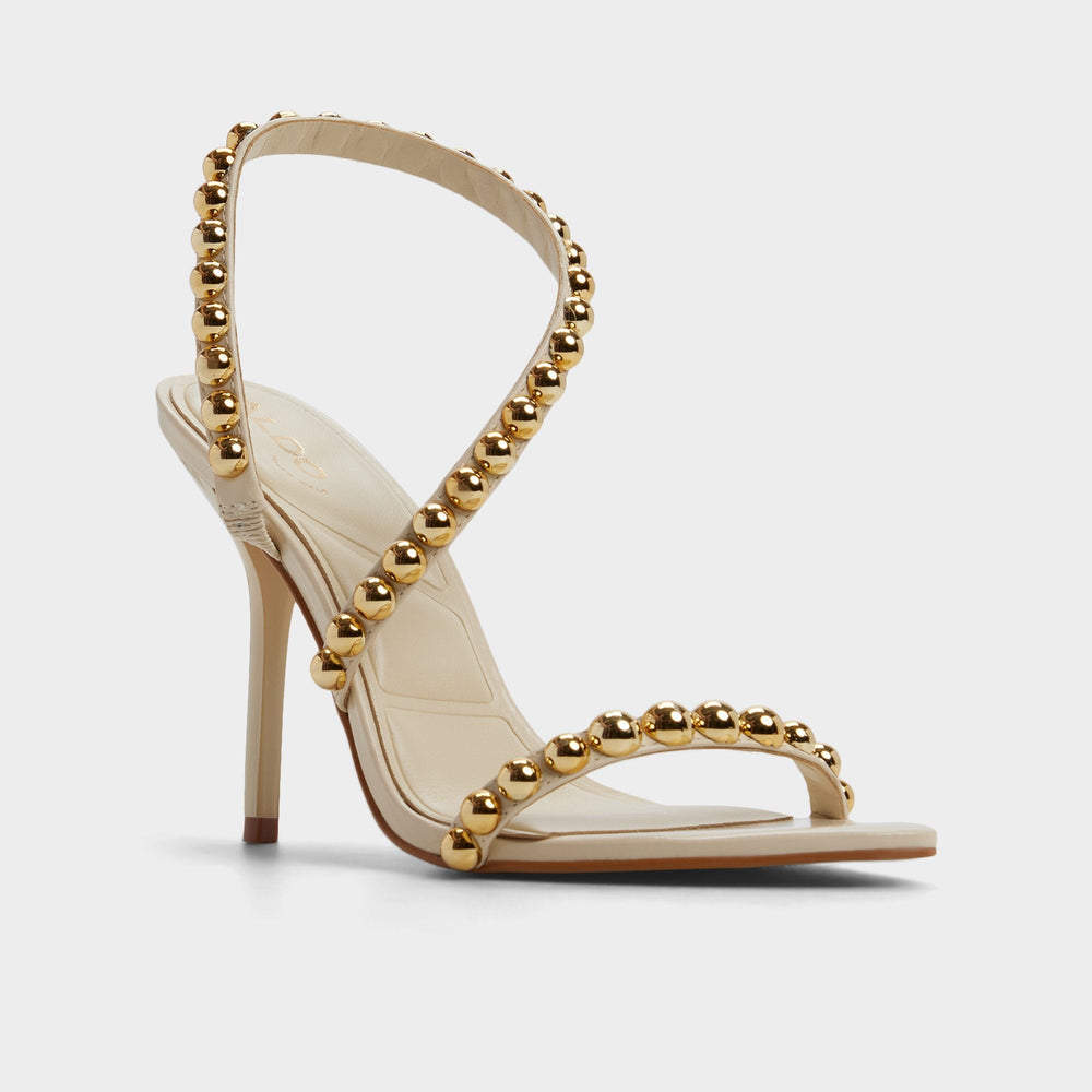 Aldo Attey in Cream - Strappy heeled sandal, Stiletto heel