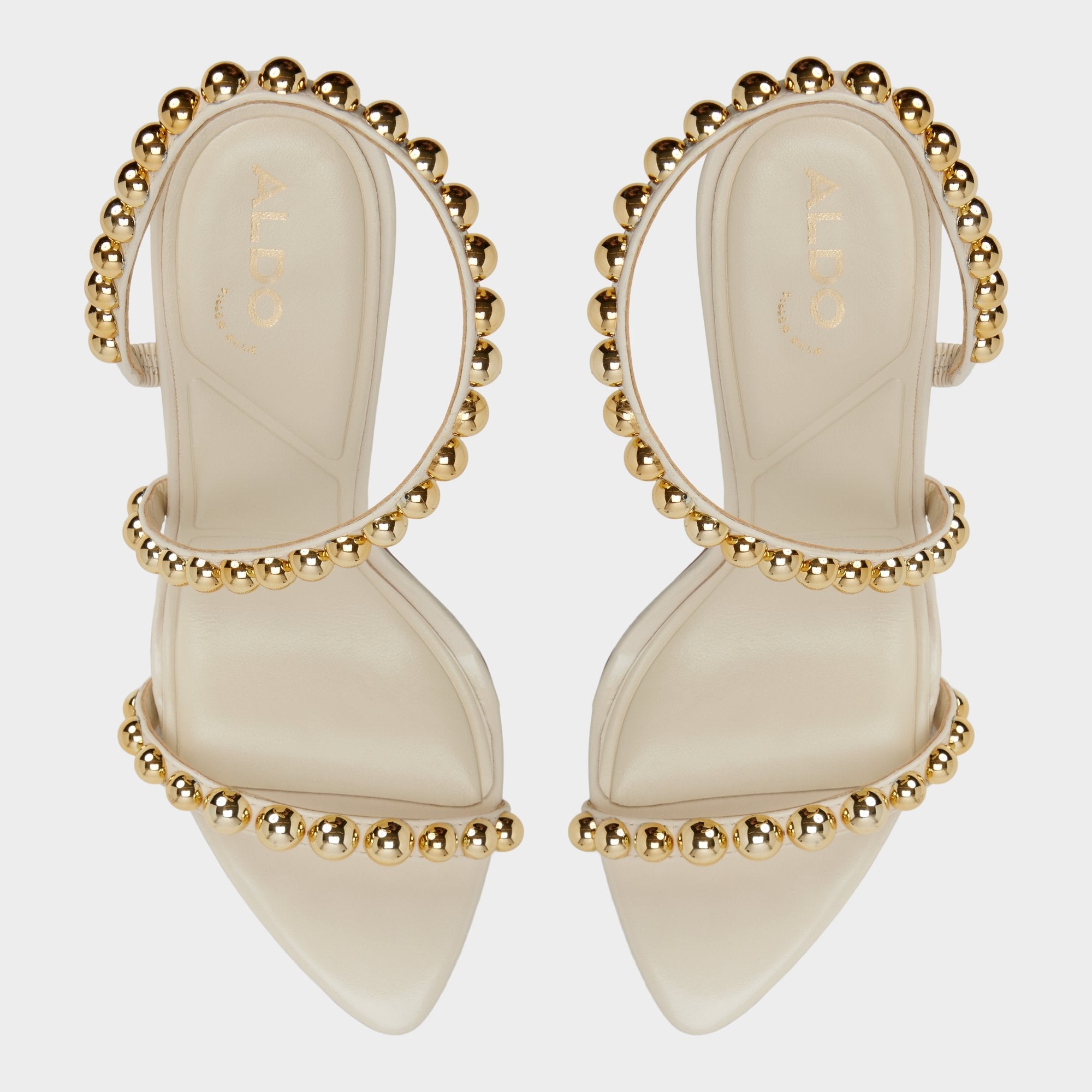 Aldo Attey in Cream - Strappy heeled sandal, Stiletto heel