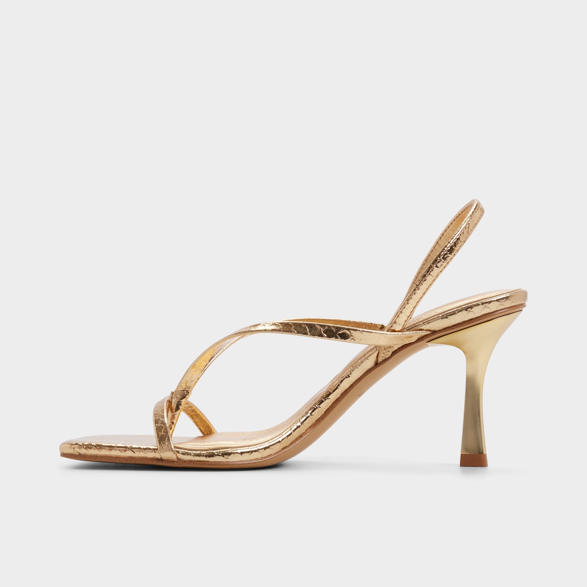 Aldo Riva in Gold 14213553 - Sling back heeled sandal, Stiletto heel