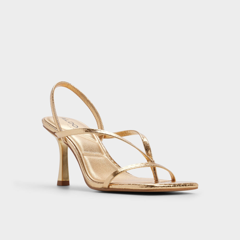 Aldo Riva in Gold 14213553 - Sling back heeled sandal, Stiletto heel