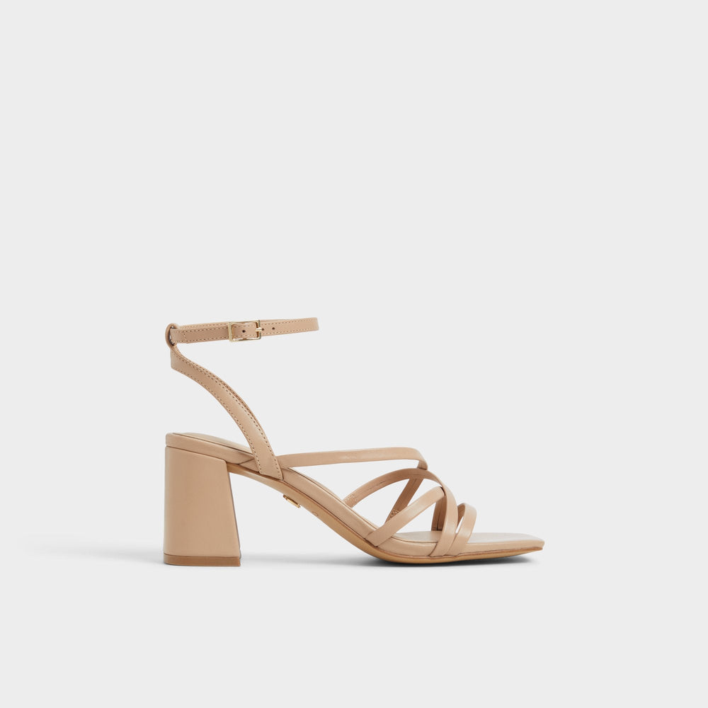 Aldo Esther Tan Women's Block heels - Strappy heeled sandal, Block heel