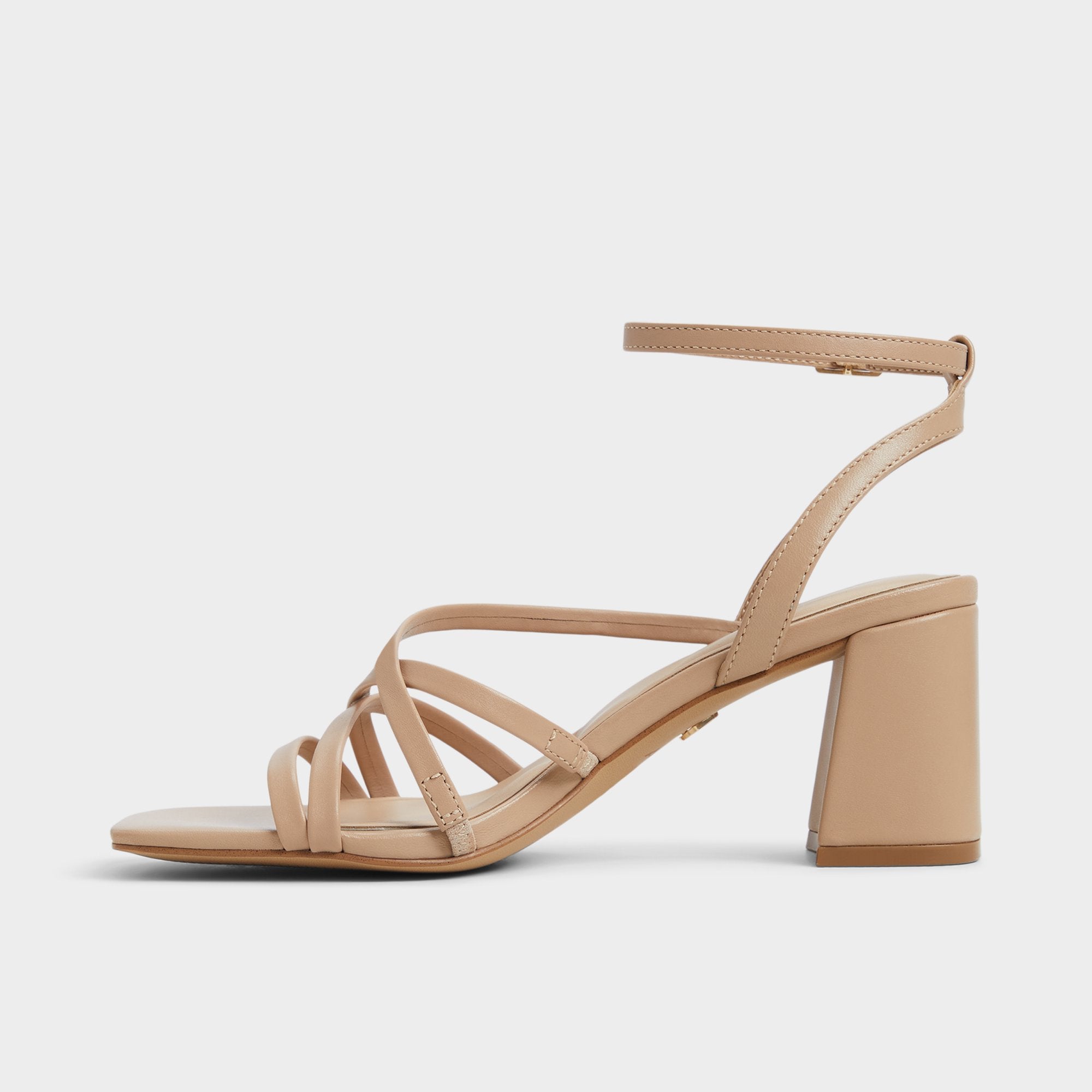 Aldo Esther Tan Women's Block heels - Strappy heeled sandal, Block heel