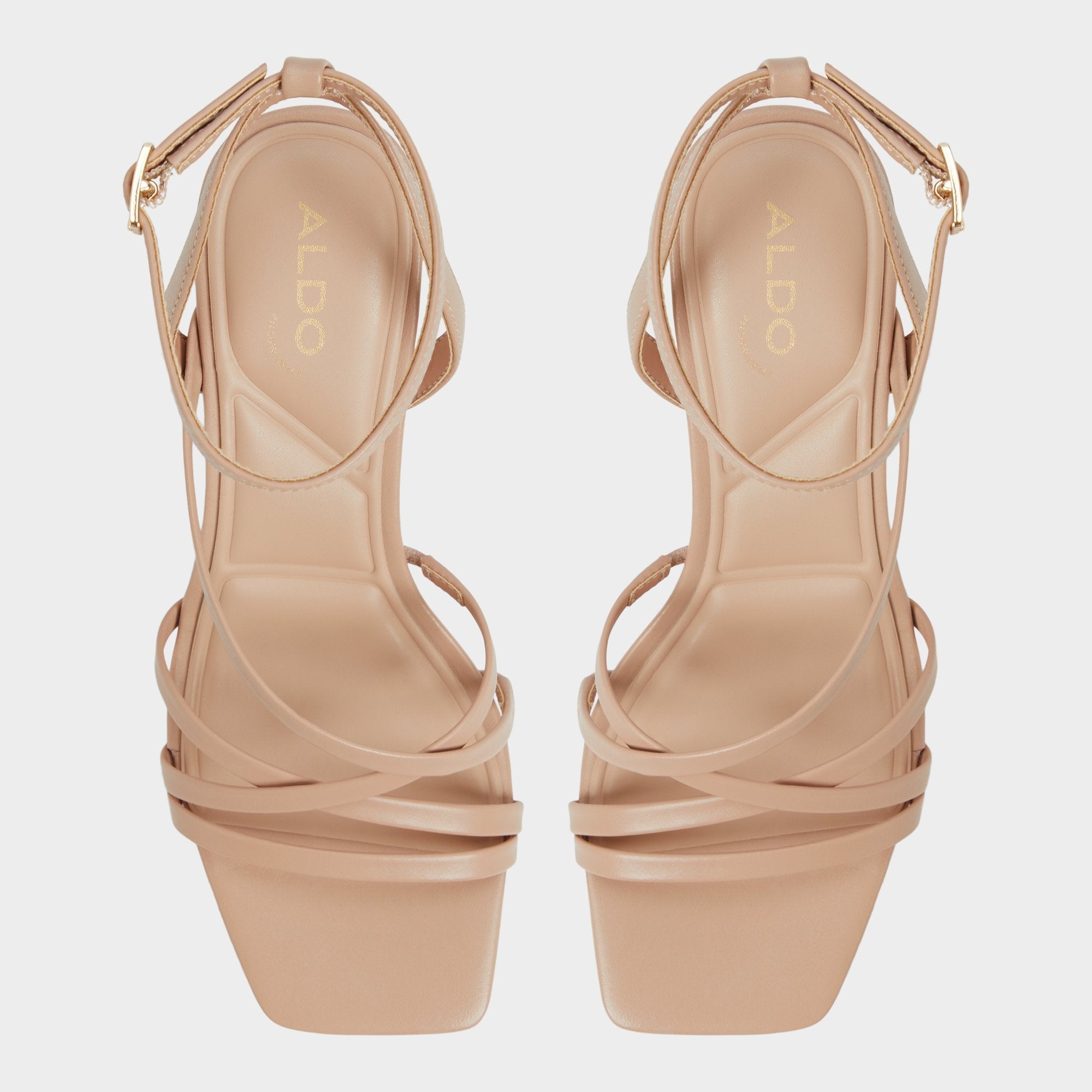 Aldo Esther Tan Women's Block heels - Strappy heeled sandal, Block heel
