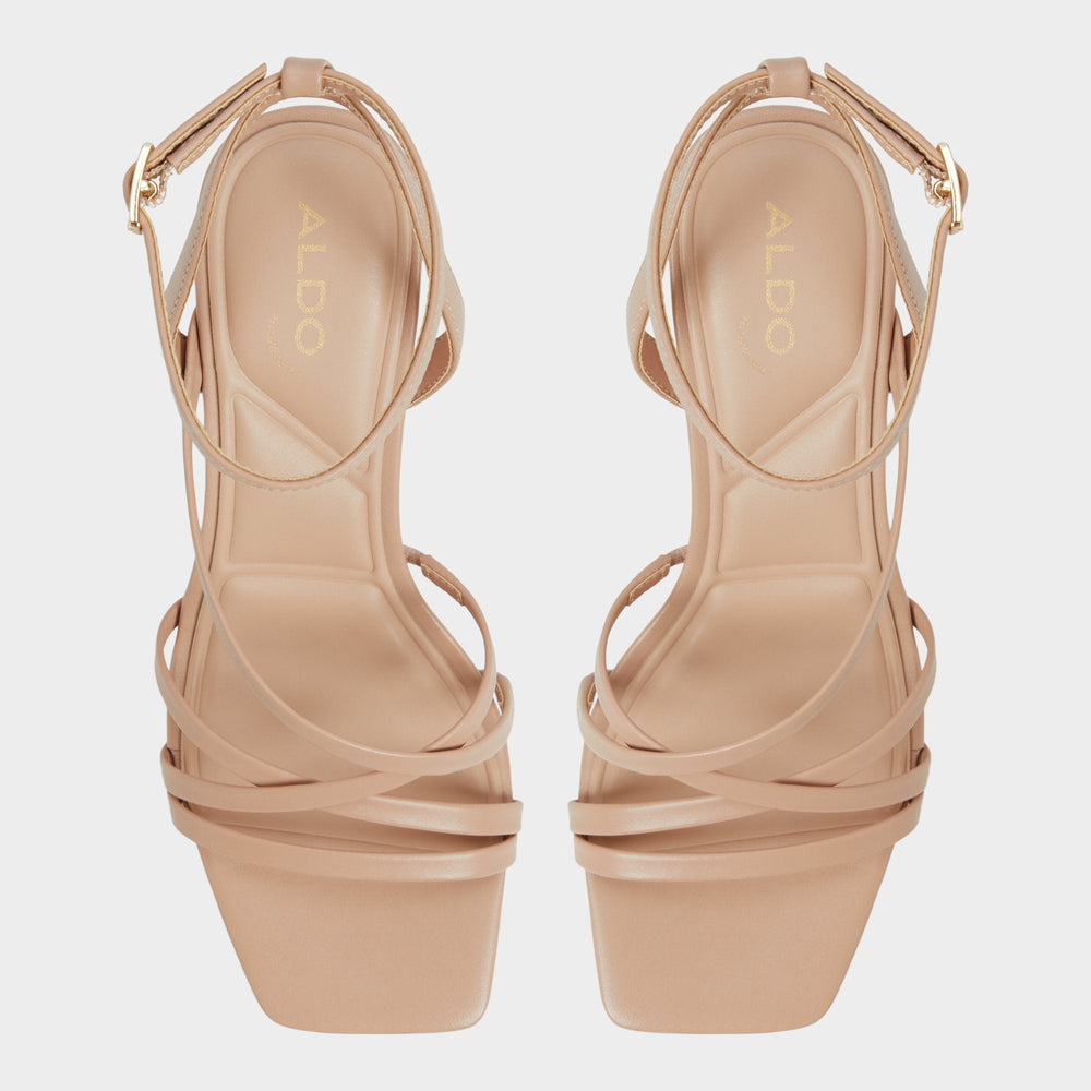 Aldo Esther Tan Women's Block heels - Strappy heeled sandal, Block heel