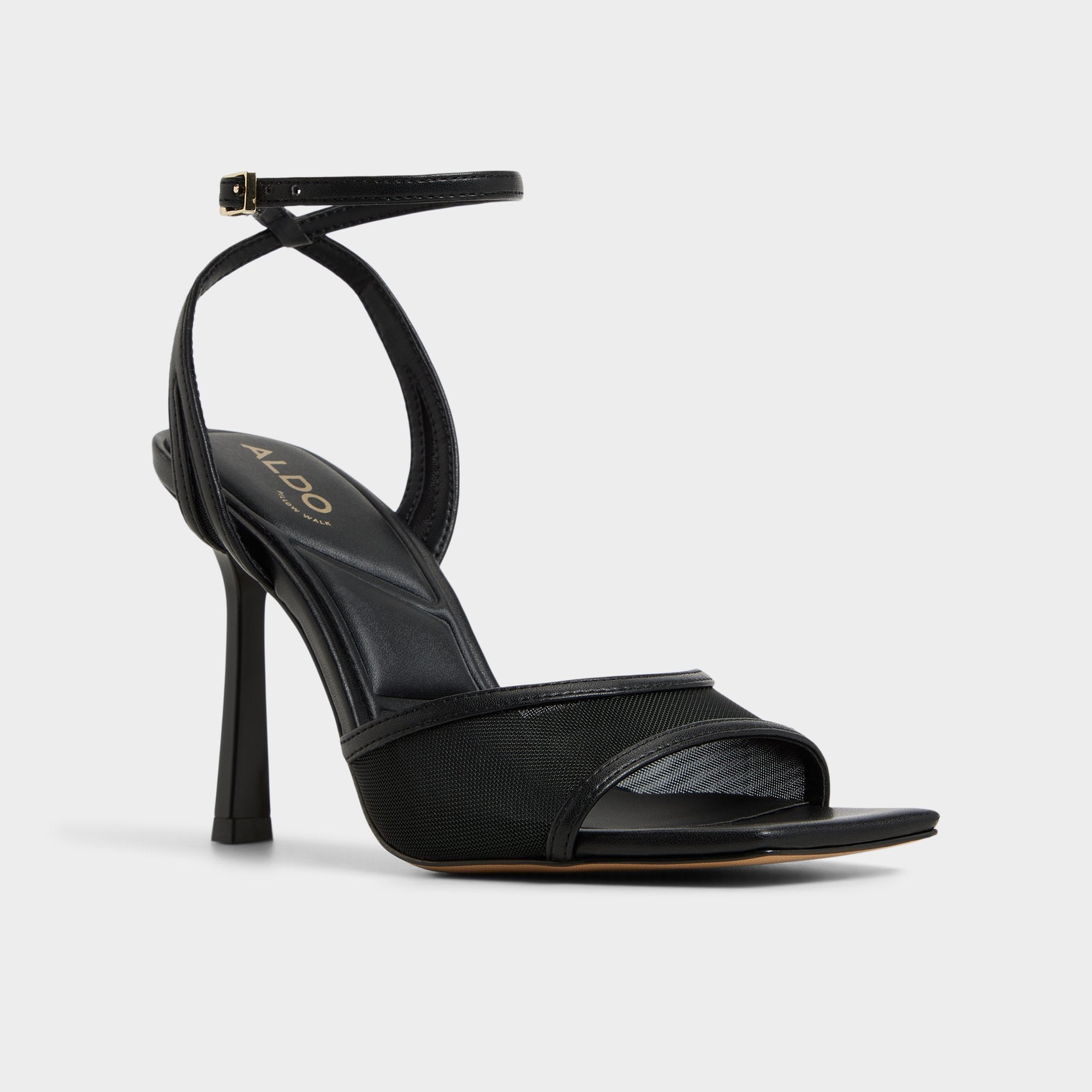 Aldo Sharra in Black 14119591 - Strappy heeled sandal, Stiletto heel