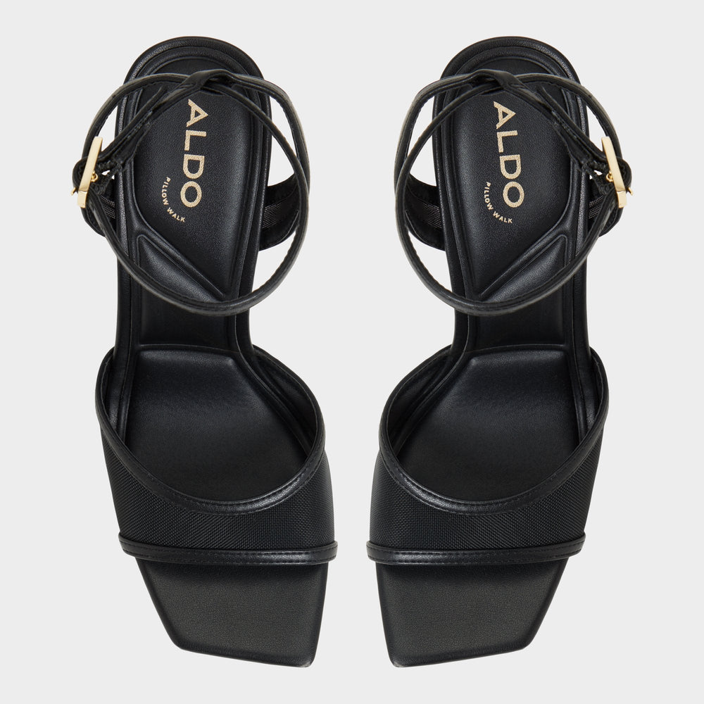 Aldo Sharra in Black 14119591 - Strappy heeled sandal, Stiletto heel