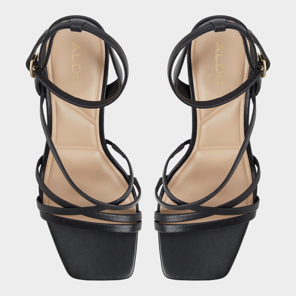 Aldo Esther Black Women's Block heels - Strappy heeled sandal, Block heel