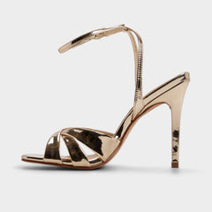 Aldo Meteora in Gold - Strappy heeled sandal, Stiletto heel