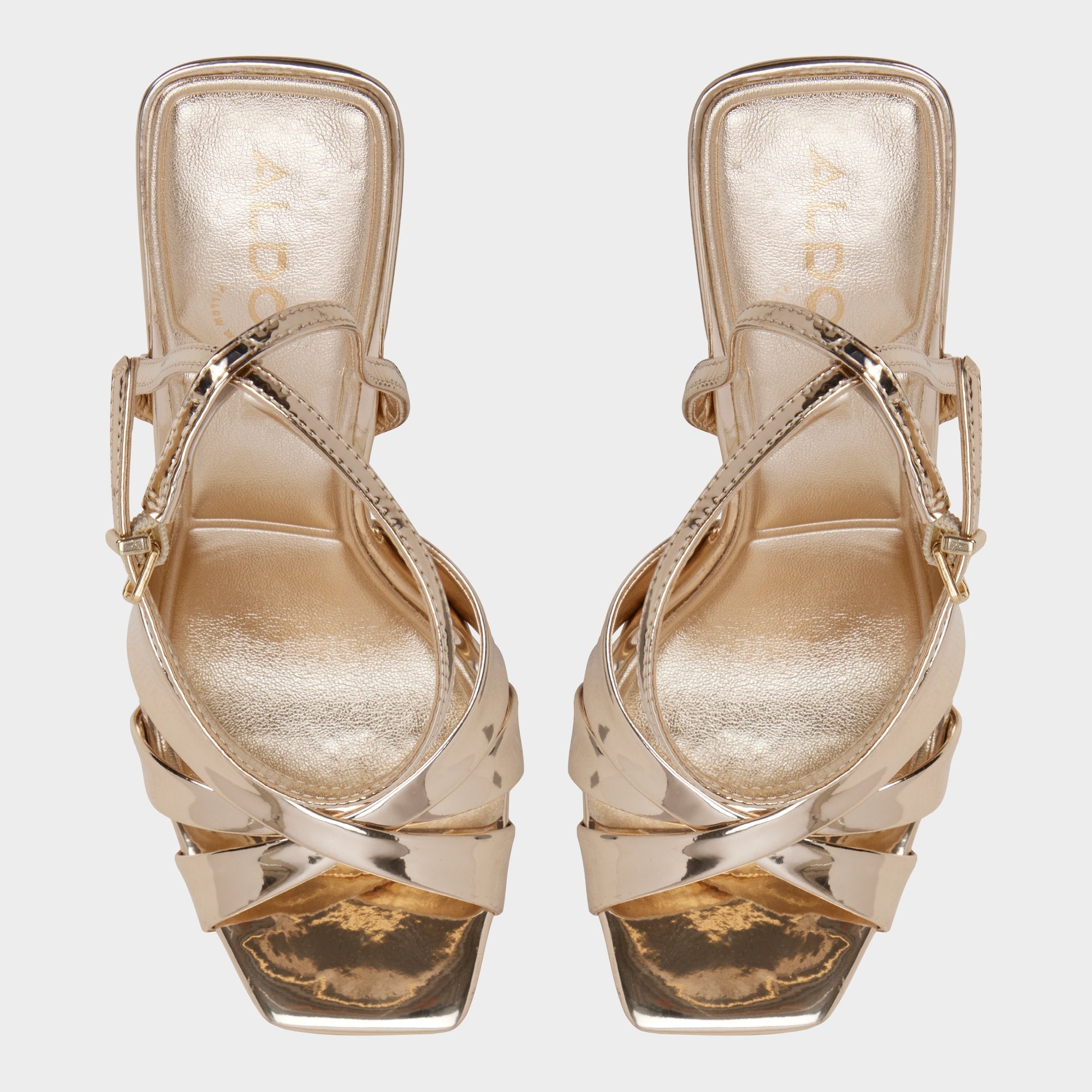 Aldo Meteora in Gold - Strappy heeled sandal, Stiletto heel