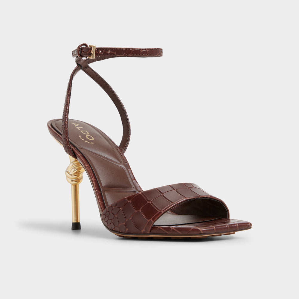 Aldo Harmonious in Dark Brown - Strappy heeled sandal