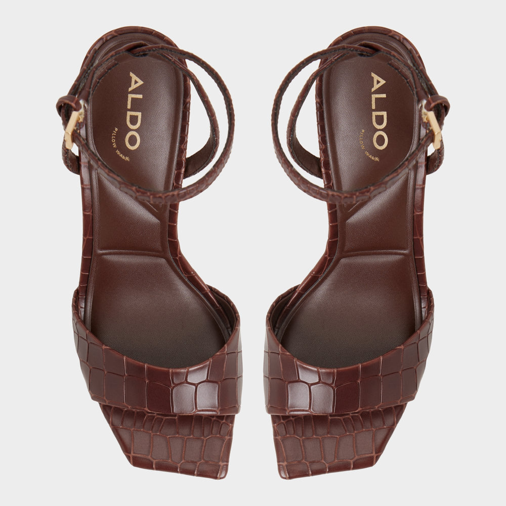 Aldo Harmonious in Dark Brown - Strappy heeled sandal