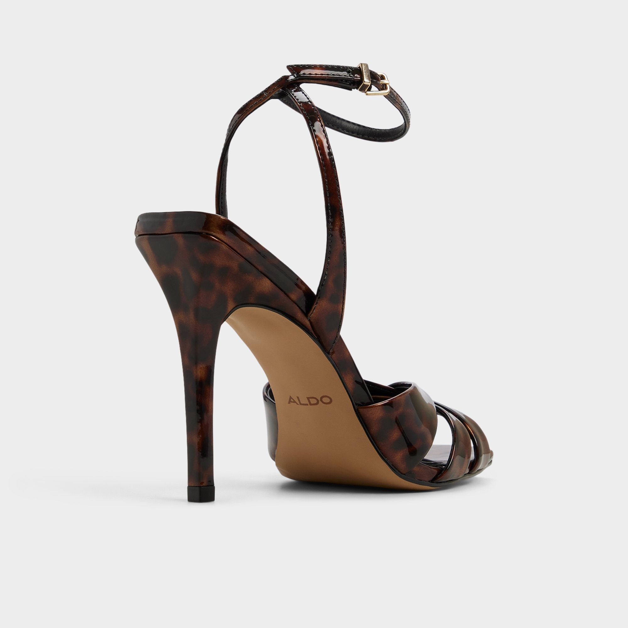 Aldo Meteora in Open Brown - Strappy heeled sandal, Stiletto heel