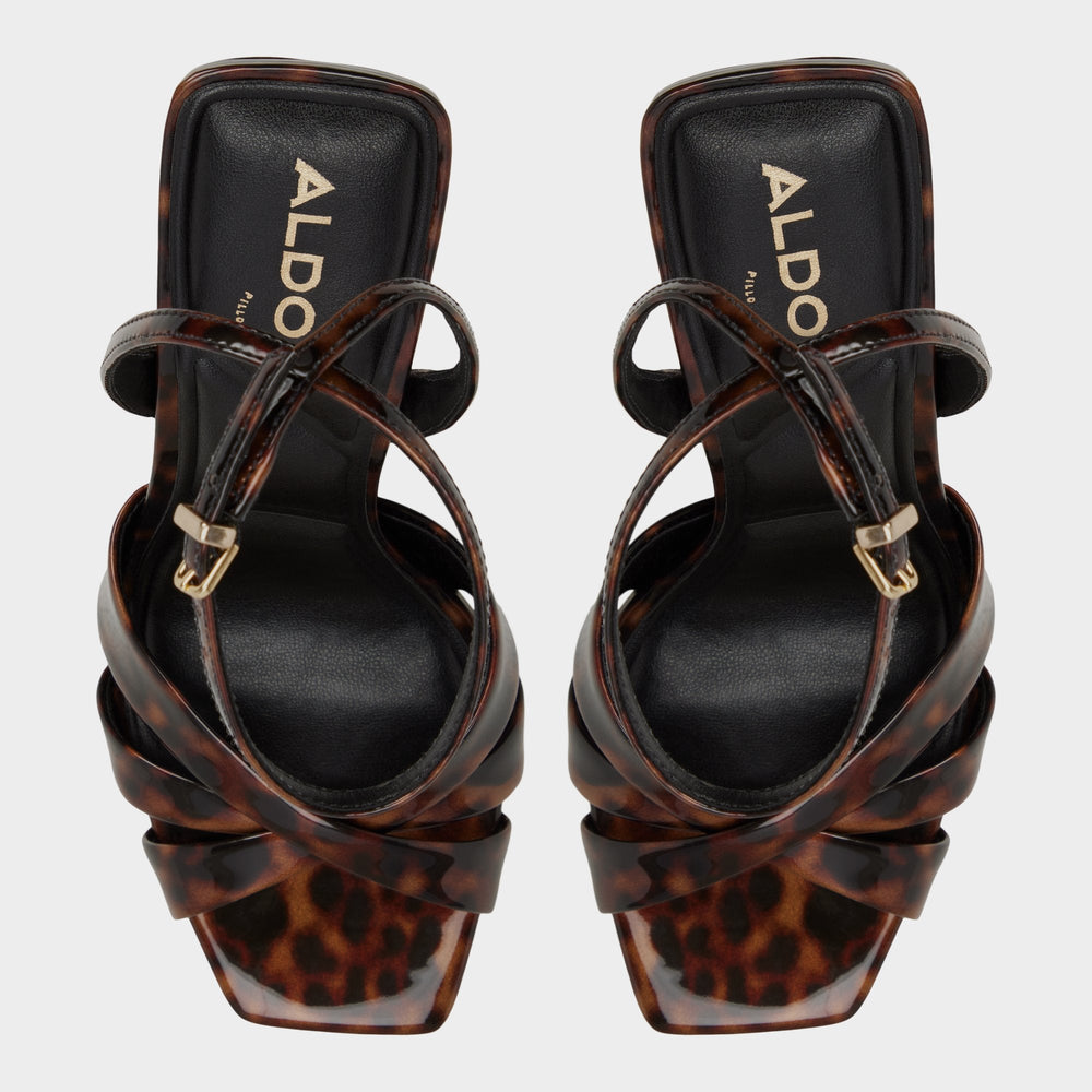 Aldo Meteora in Open Brown - Strappy heeled sandal, Stiletto heel