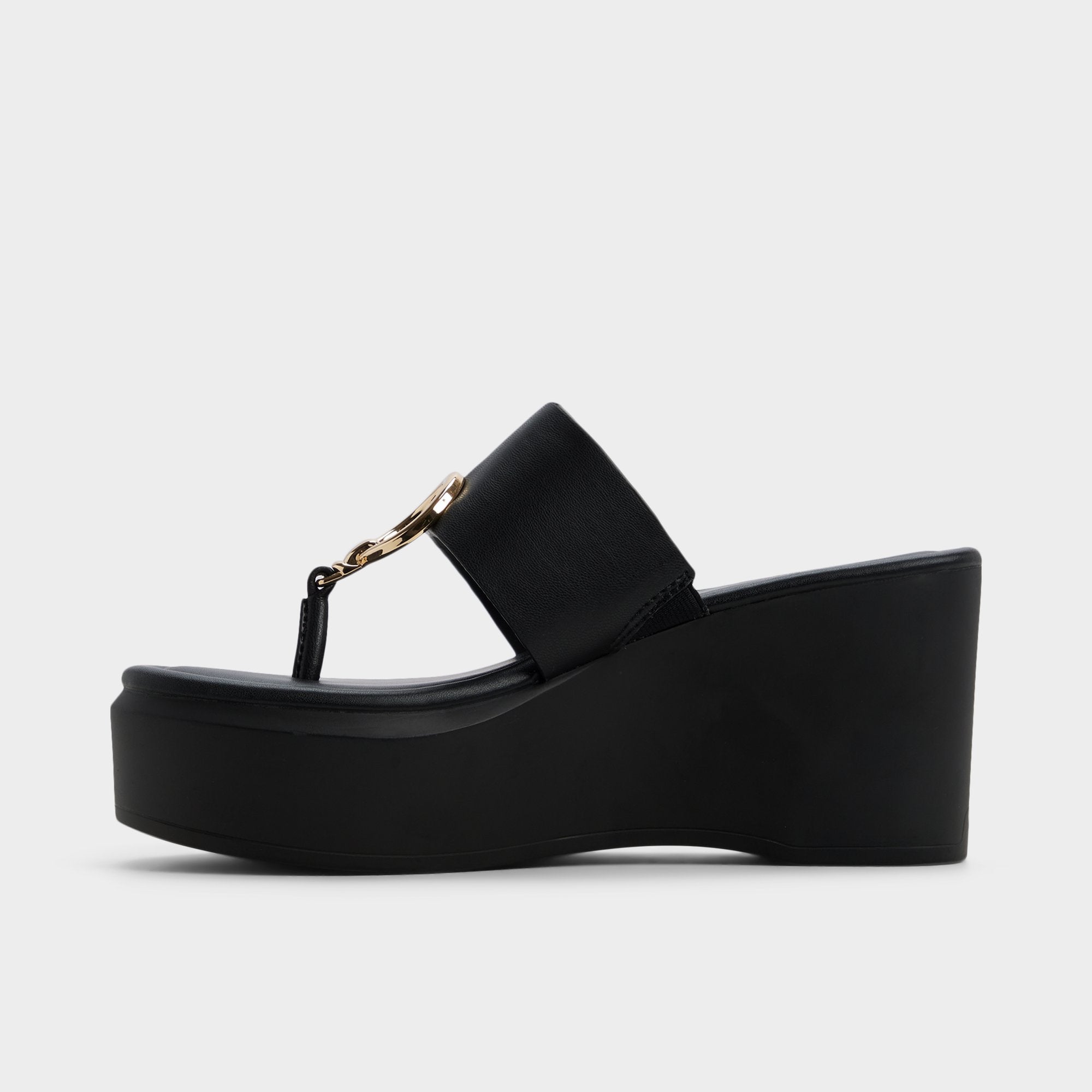 Aldo Friegan in Black - Slide sandal, Wedge heel