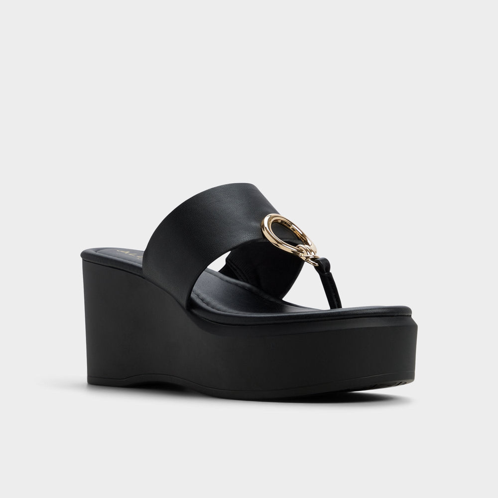 Aldo Friegan in Black - Slide sandal, Wedge heel