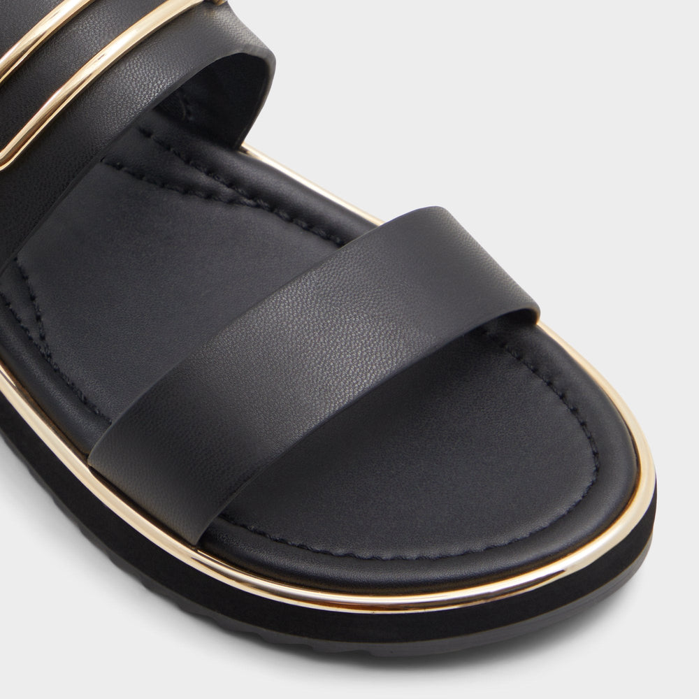 Aldo Lagoon Other Black Women's Strappy sandals - Strappy flat sandal, Footbed sandal