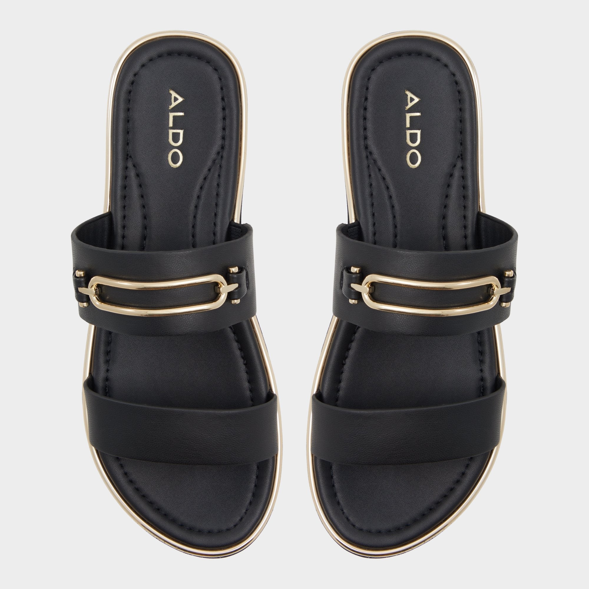 Aldo Lagoon Other Black Women's Strappy sandals - Strappy flat sandal, Footbed sandal