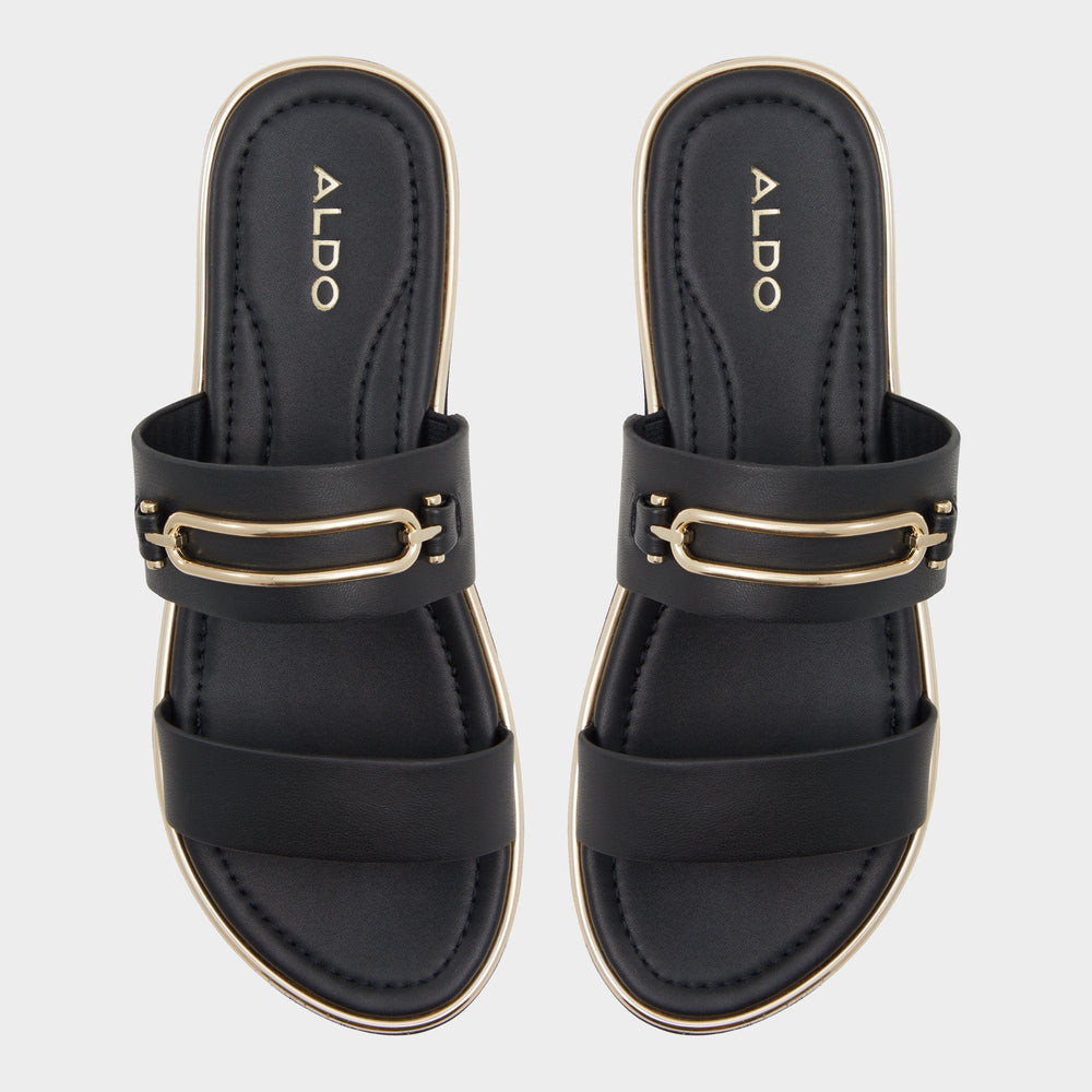 Aldo Lagoon Other Black Women's Strappy sandals - Strappy flat sandal, Footbed sandal