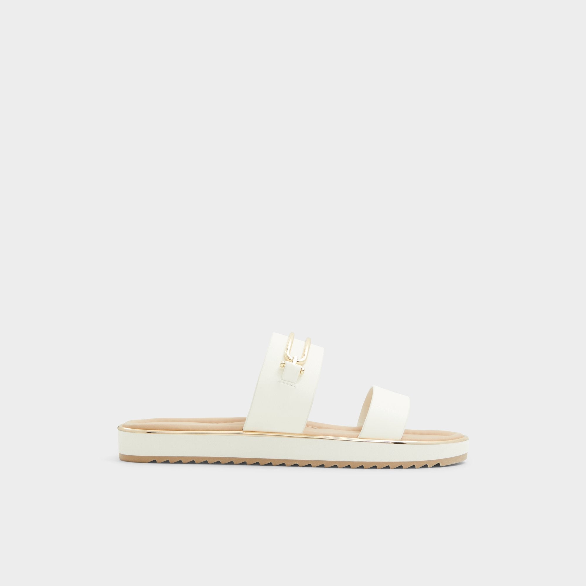 Aldo Lagoon White Women's Strappy sandals - Slide sandal, Footbed sandal