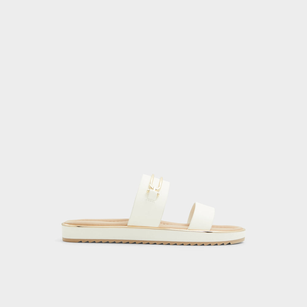 Aldo Lagoon White Women's Strappy sandals - Slide sandal, Footbed sandal