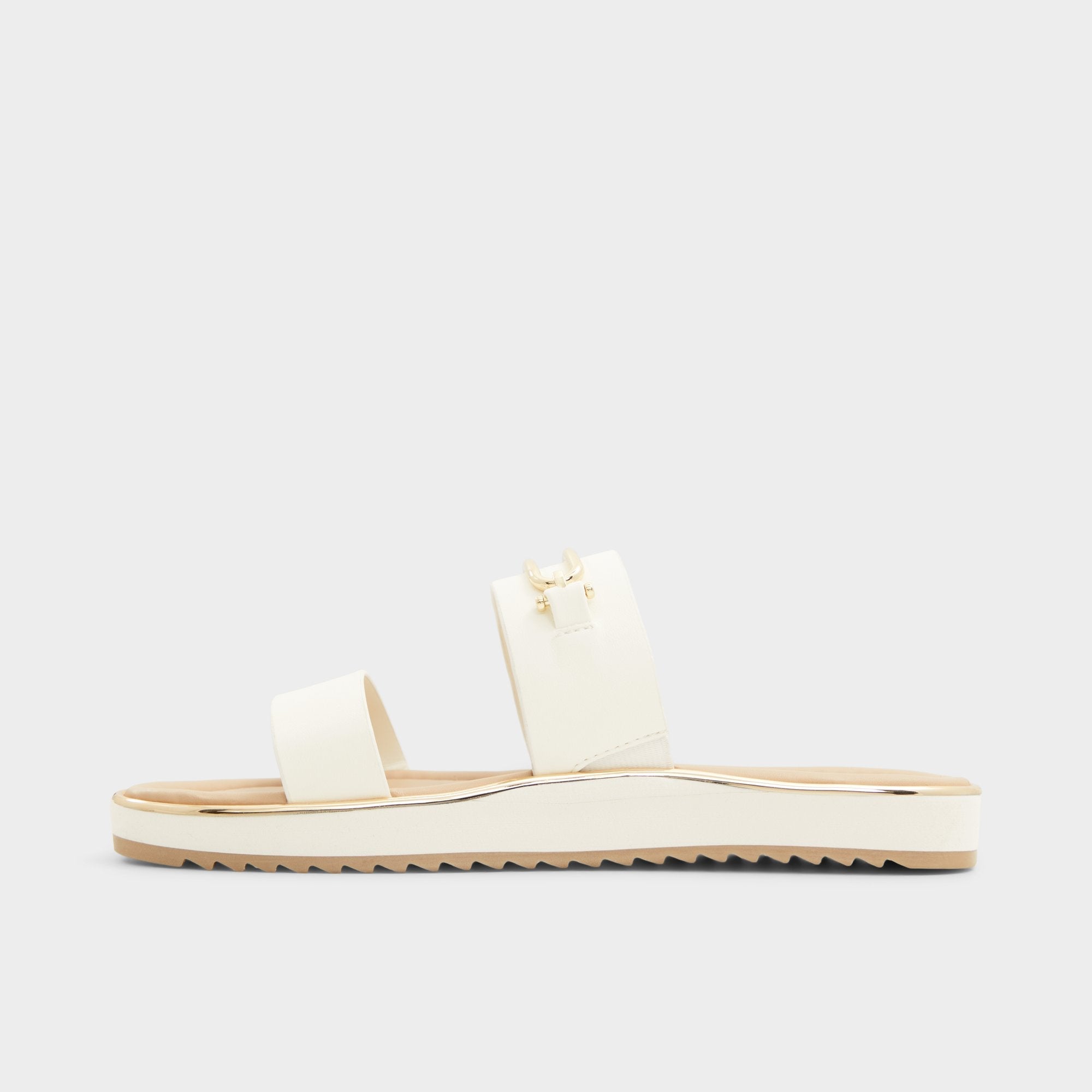 Aldo Lagoon White Women's Strappy sandals - Slide sandal, Footbed sandal
