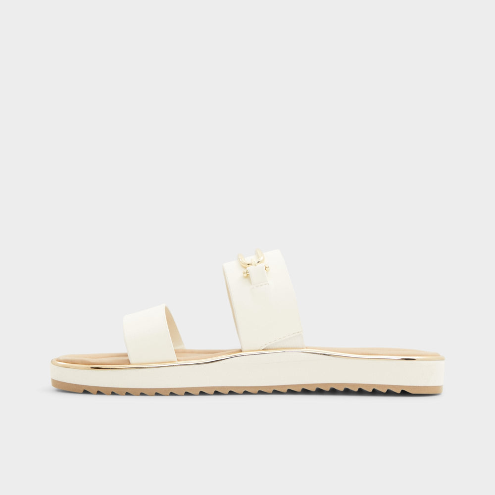 Aldo Lagoon White Women's Strappy sandals - Slide sandal, Footbed sandal