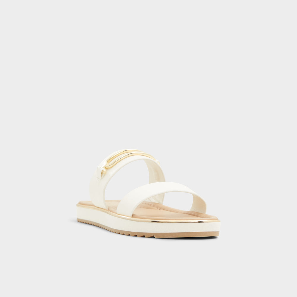 Aldo Lagoon White Women's Strappy sandals - Slide sandal, Footbed sandal