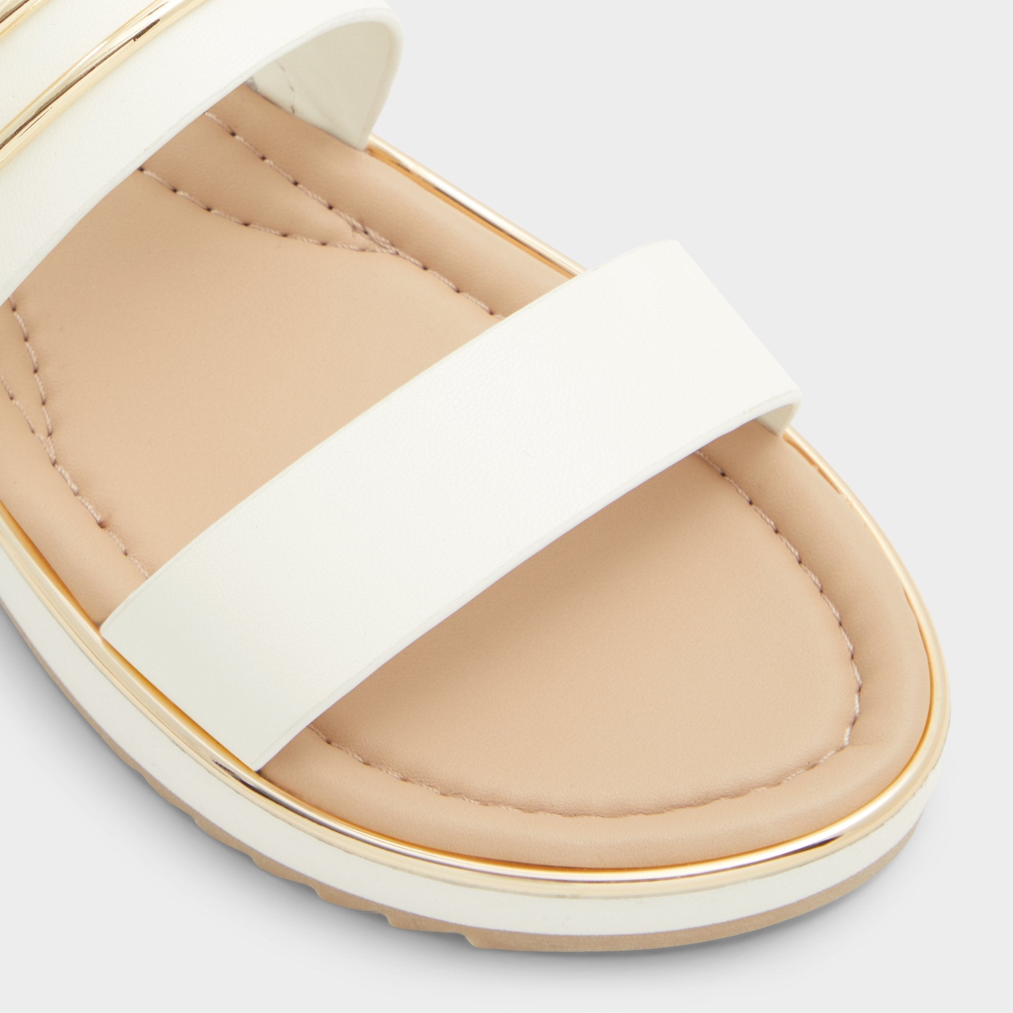Aldo Lagoon White Women's Strappy sandals - Slide sandal, Footbed sandal