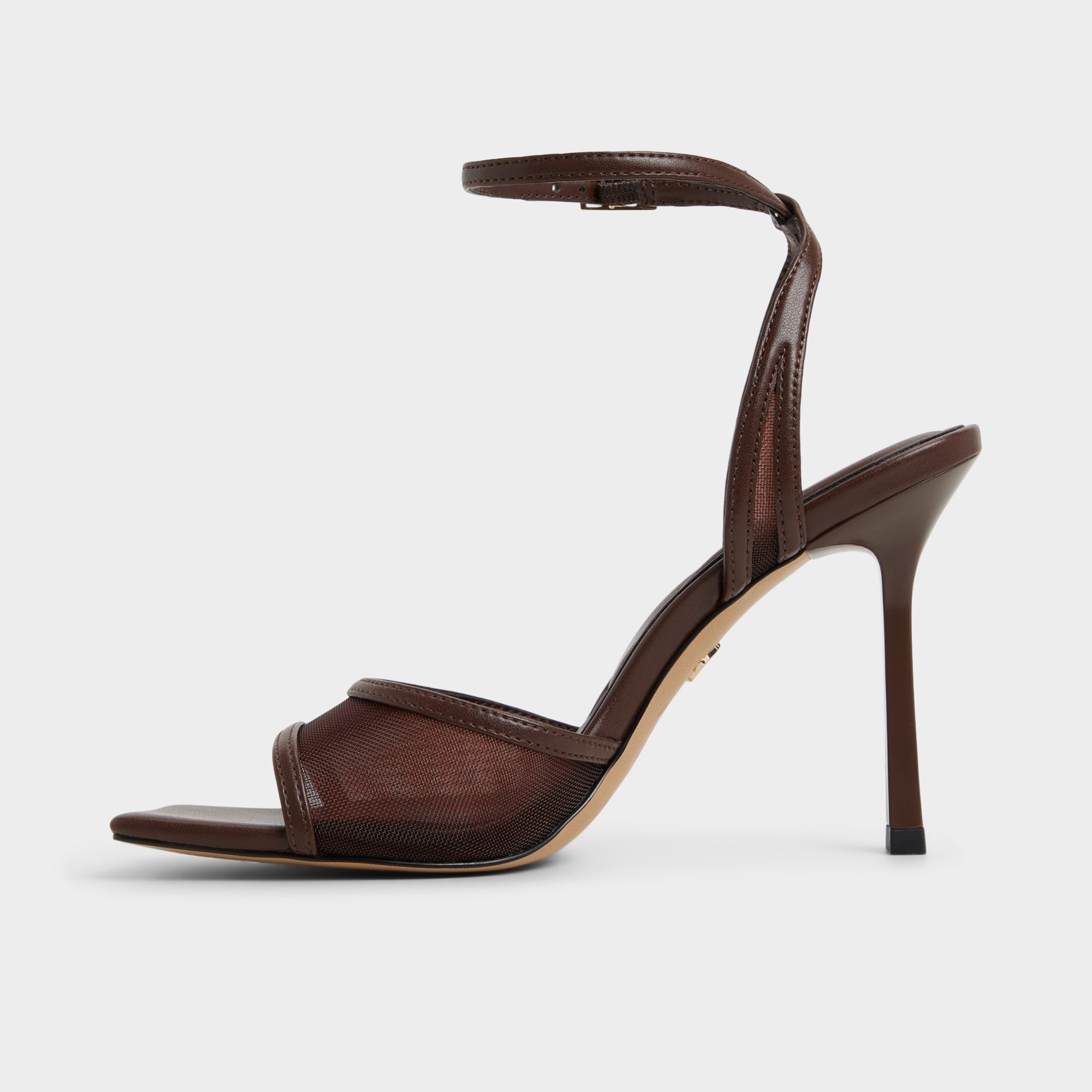 Aldo Sharra in Dark Brown - Strappy heeled sandal, Stiletto heel