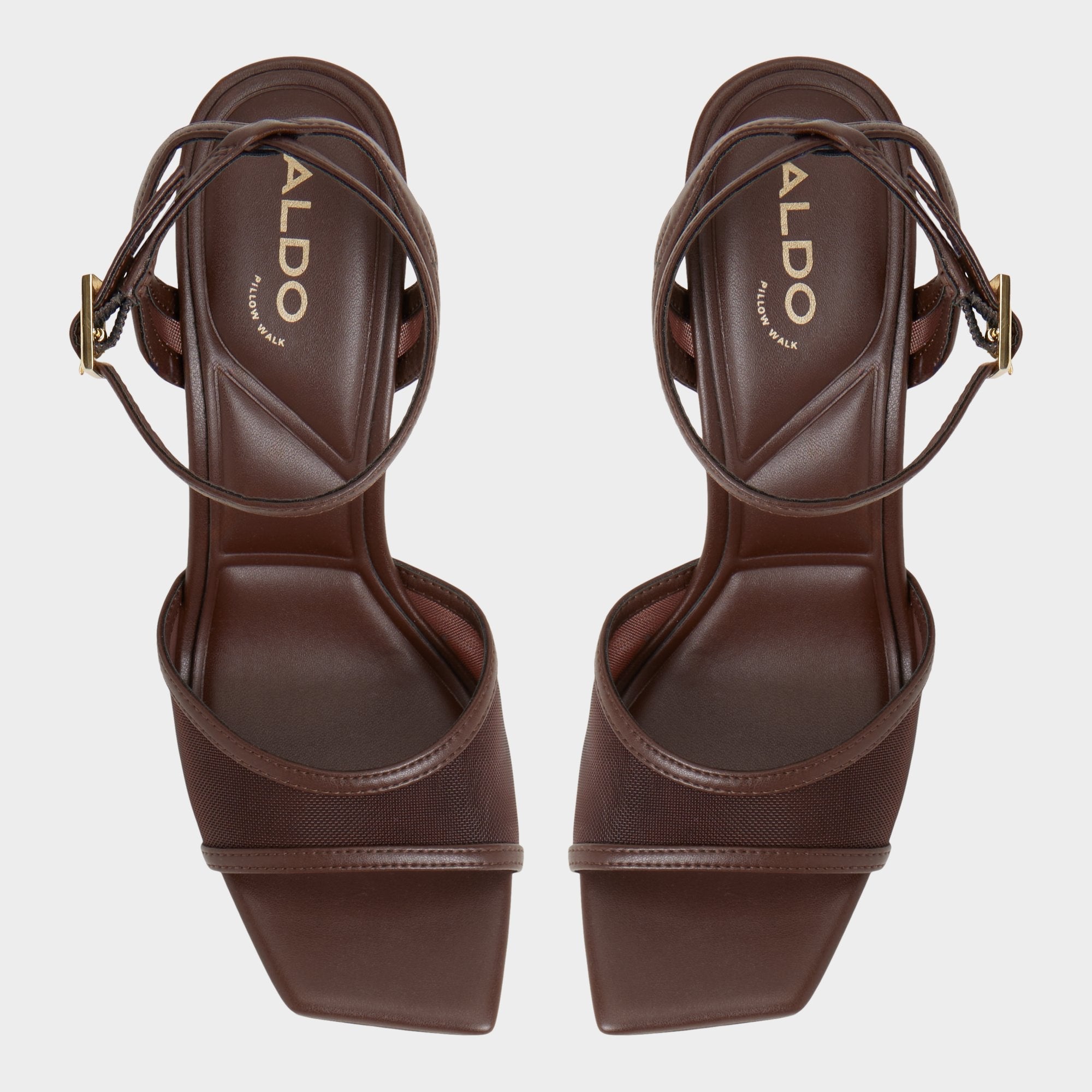 Aldo Sharra in Dark Brown - Strappy heeled sandal, Stiletto heel