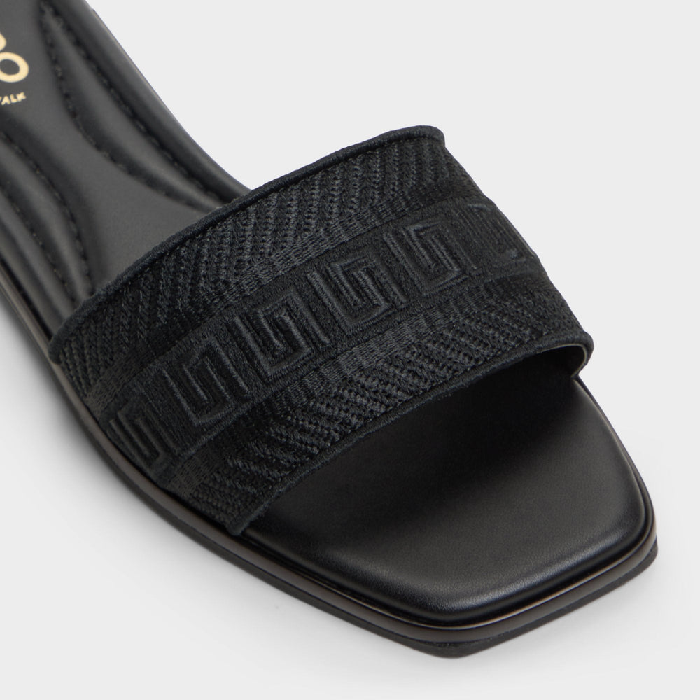 Aldo Oceania Black Women's Flats - Slide sandal