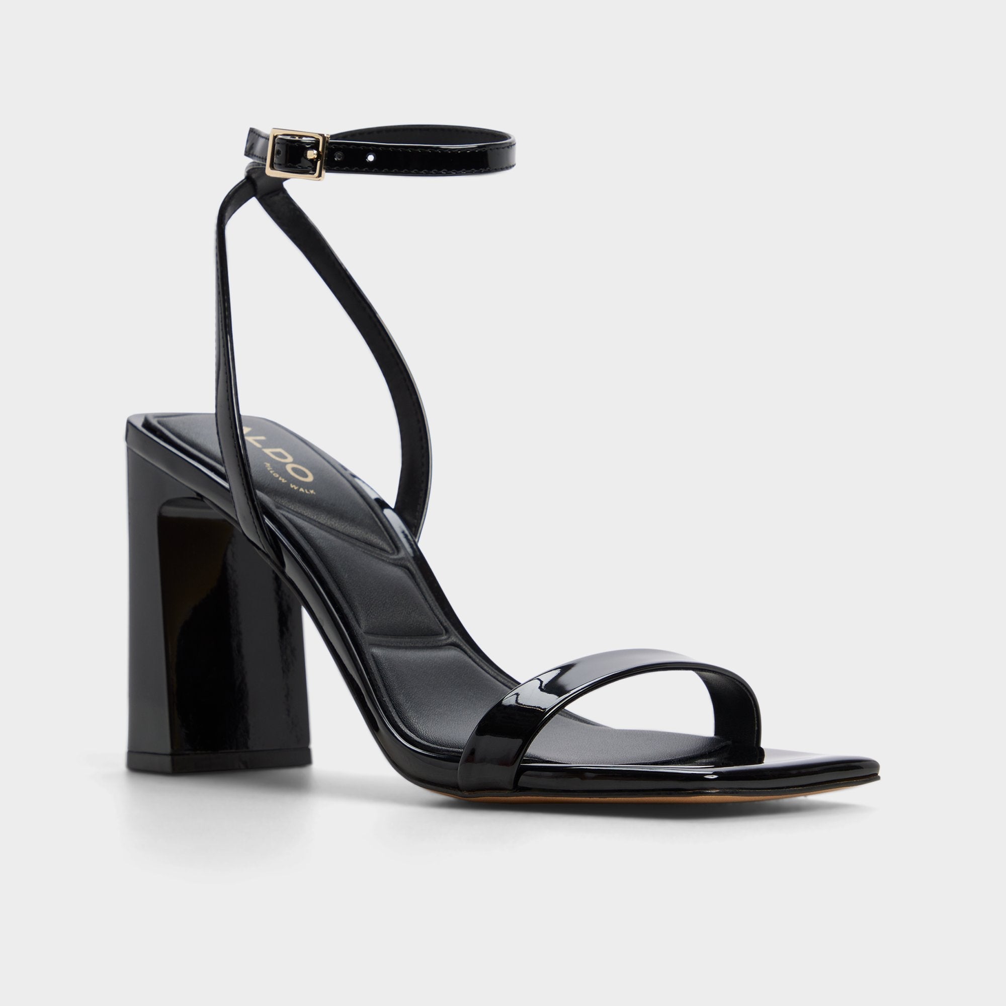 Aldo Azzira in Black - Strappy heeled sandal, Block heel