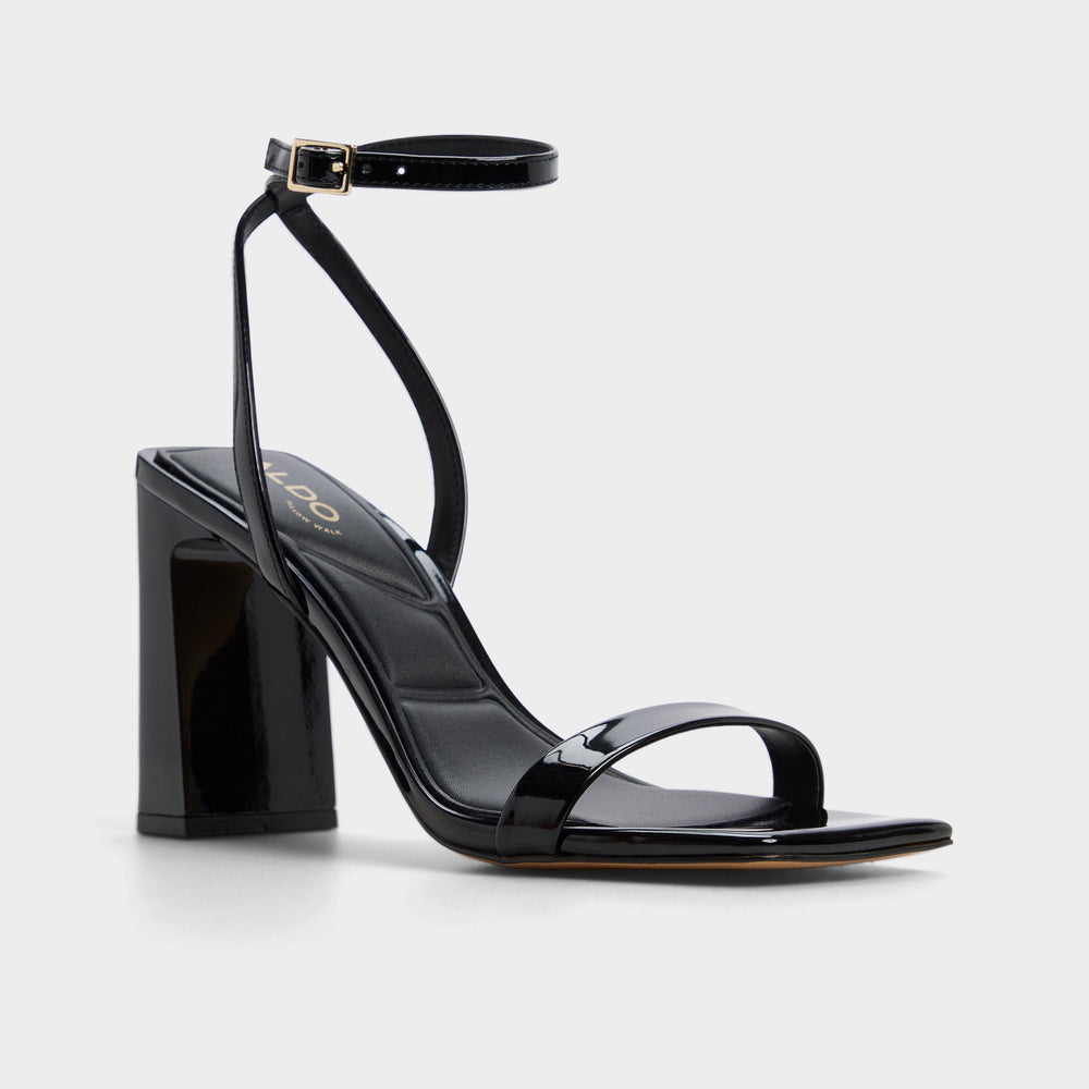 Aldo Azzira in Black - Strappy heeled sandal, Block heel