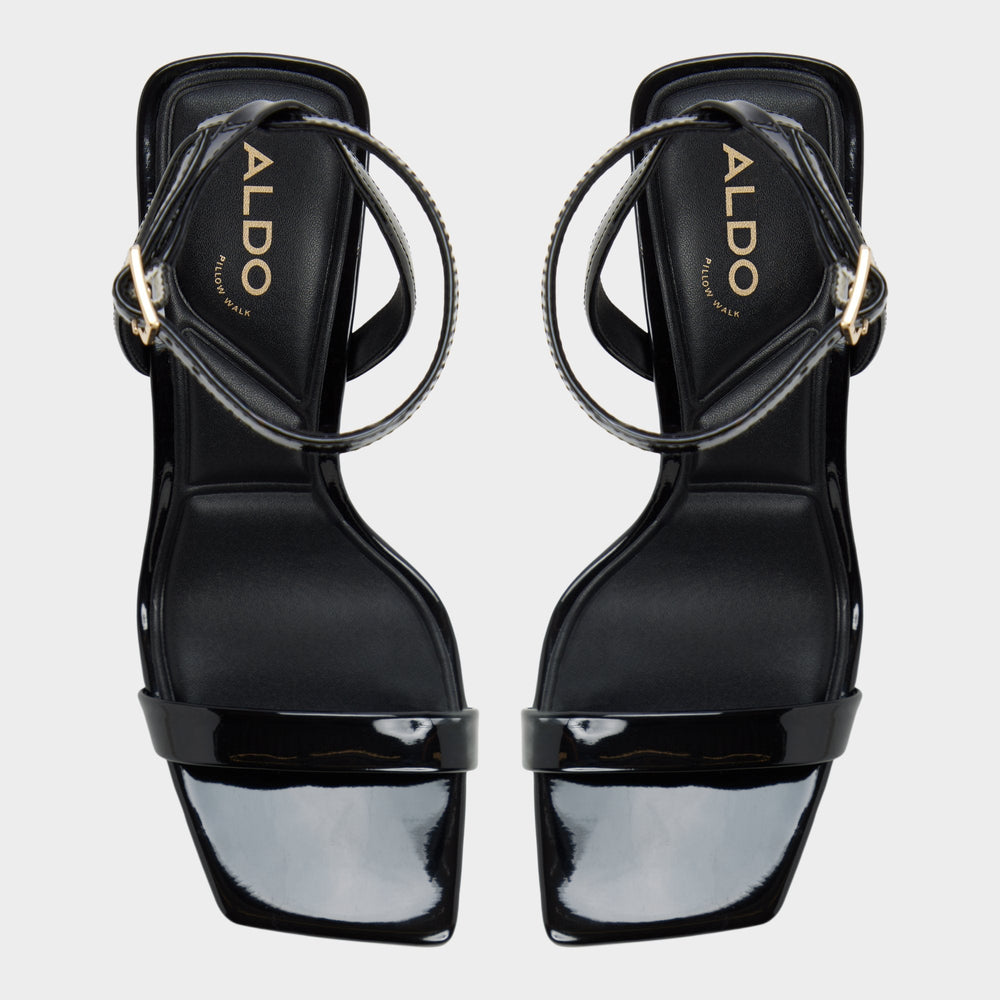 Aldo Azzira in Black - Strappy heeled sandal, Block heel