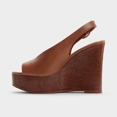 Aldo Tatianah in Dark Brown - Sling back heeled sandal, Wedge heel