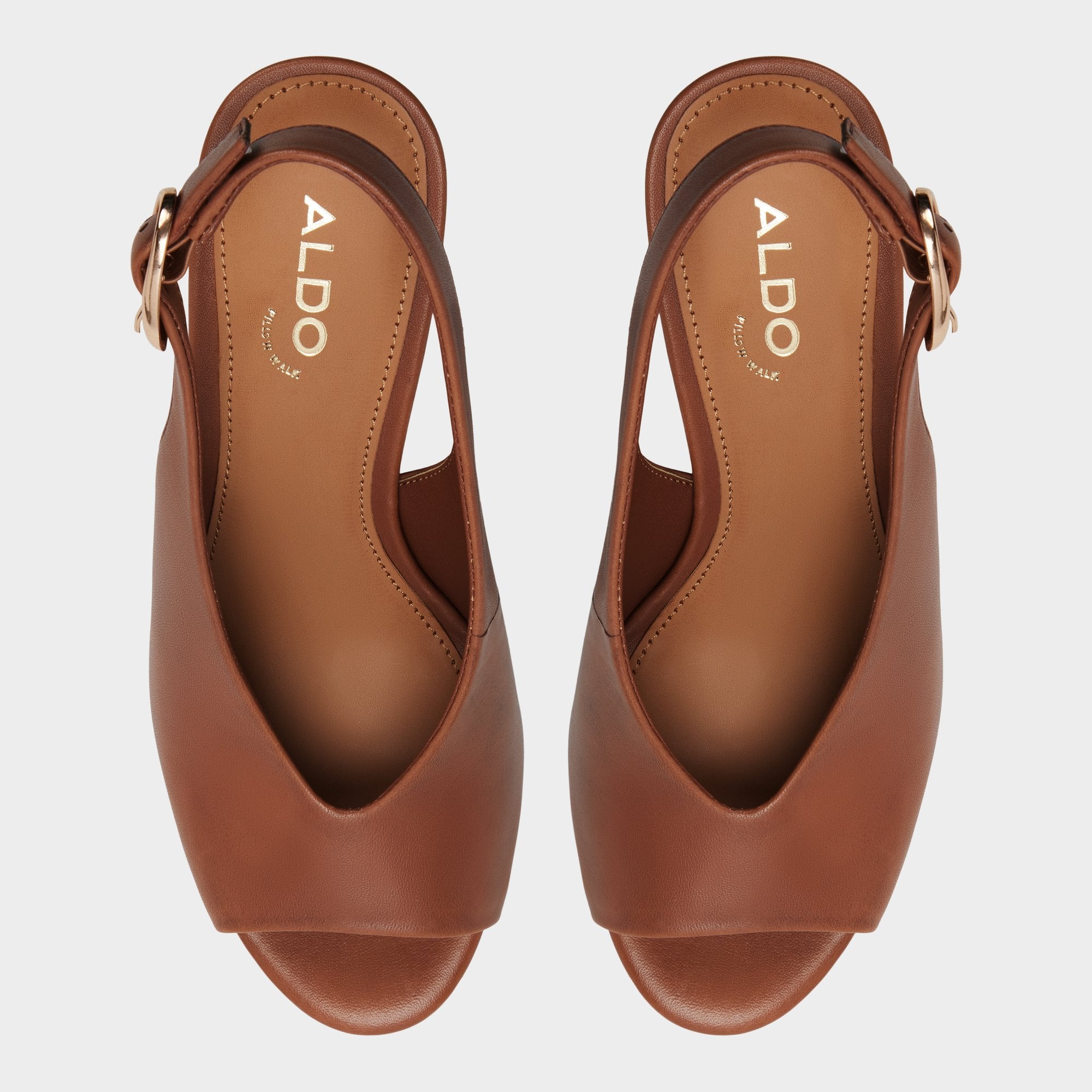 Aldo Tatianah in Dark Brown - Sling back heeled sandal, Wedge heel