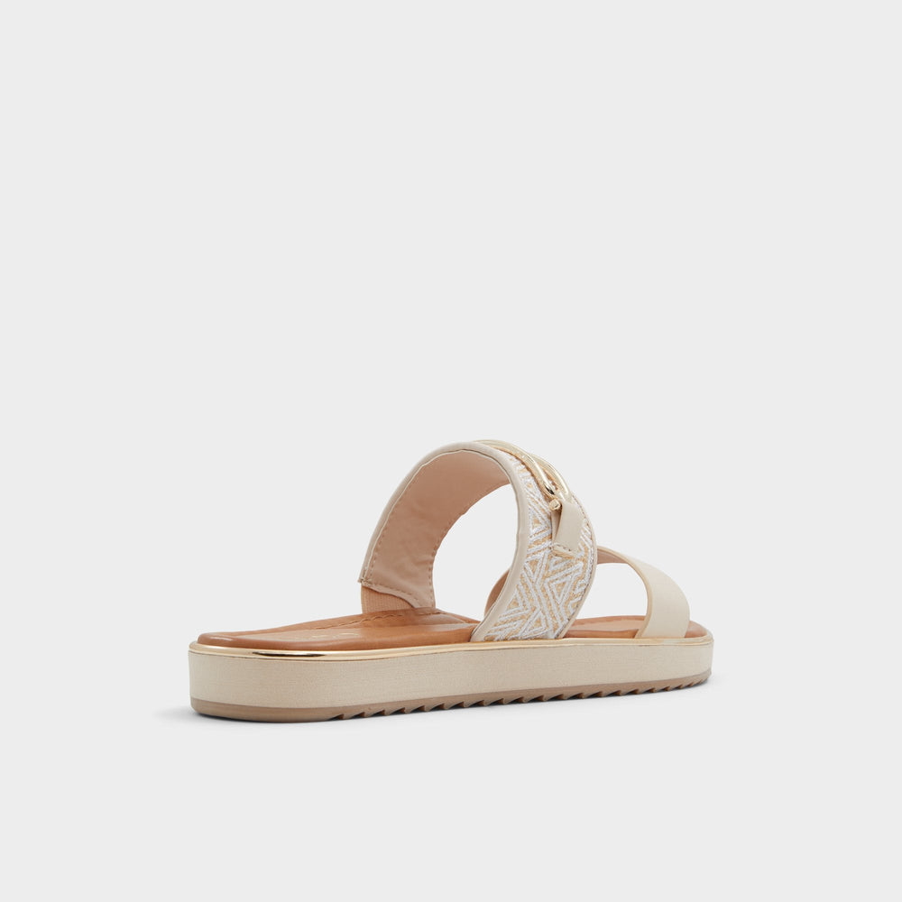 Aldo Lagoon Other Beige Synthetic Print Women's Footbed sandals - Slide sandal, Footbed sandal