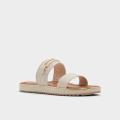 Aldo Lagoon Other Beige Synthetic Print Women's Footbed sandals - Slide sandal, Footbed sandal