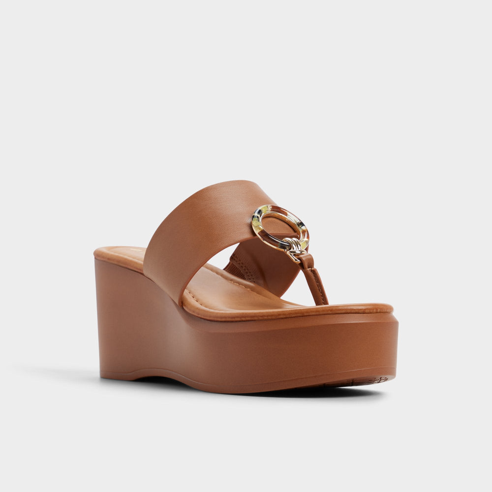 Aldo Friegan in Medium Brown - Slide sandal, Wedge heel