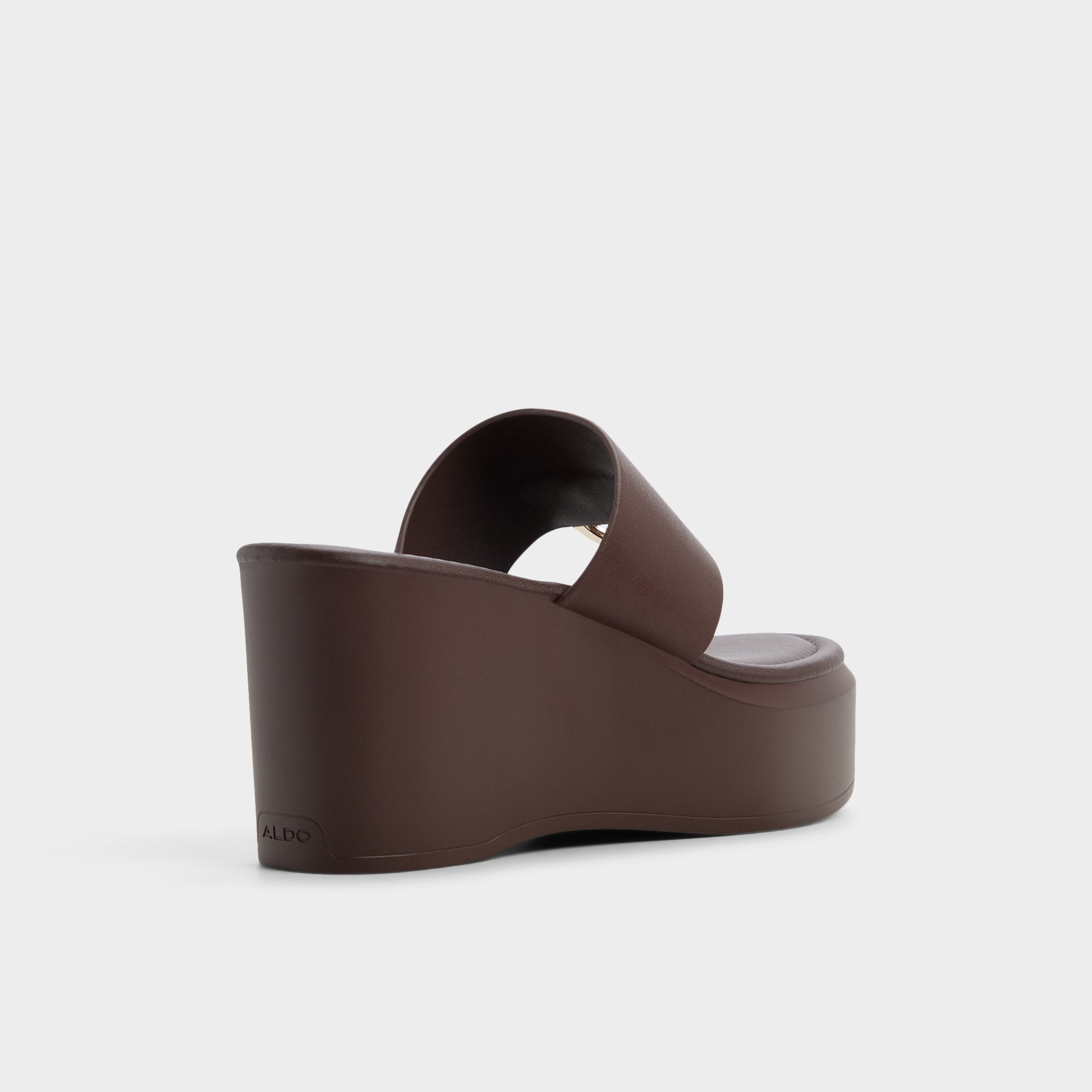 Aldo Friegan in Dark Brown - Slide sandal, Wedge heel