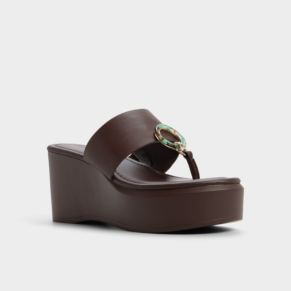 Aldo Friegan in Dark Brown - Slide sandal, Wedge heel
