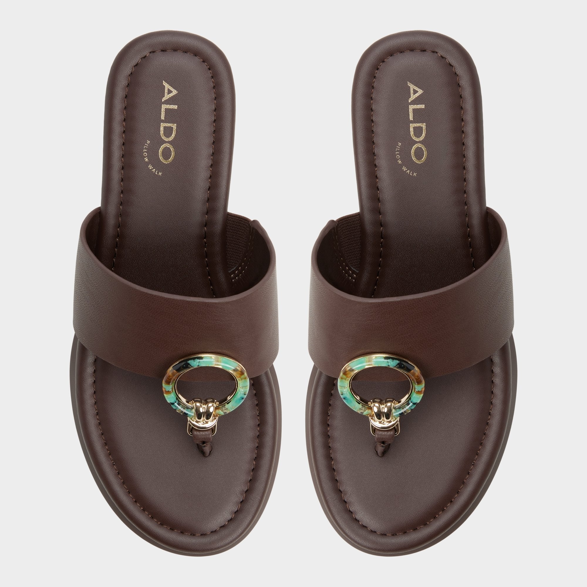 Aldo Friegan in Dark Brown - Slide sandal, Wedge heel