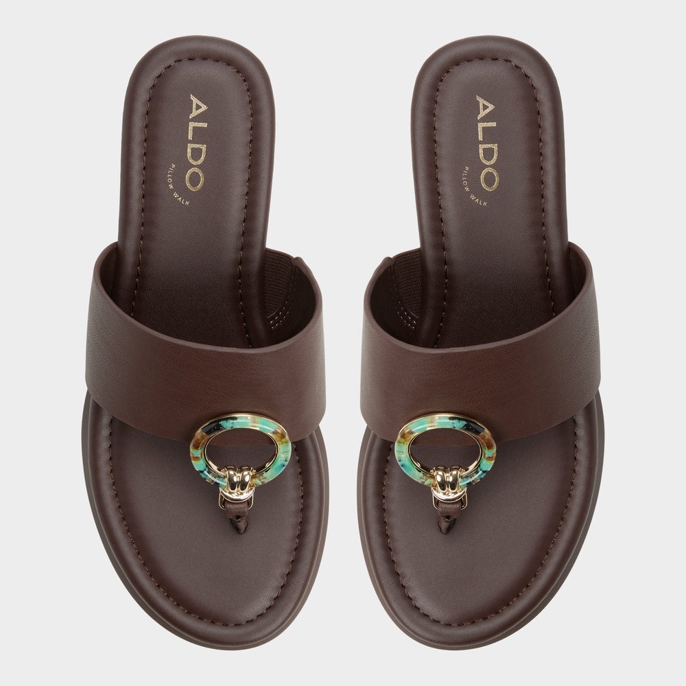 Aldo Friegan in Dark Brown - Slide sandal, Wedge heel