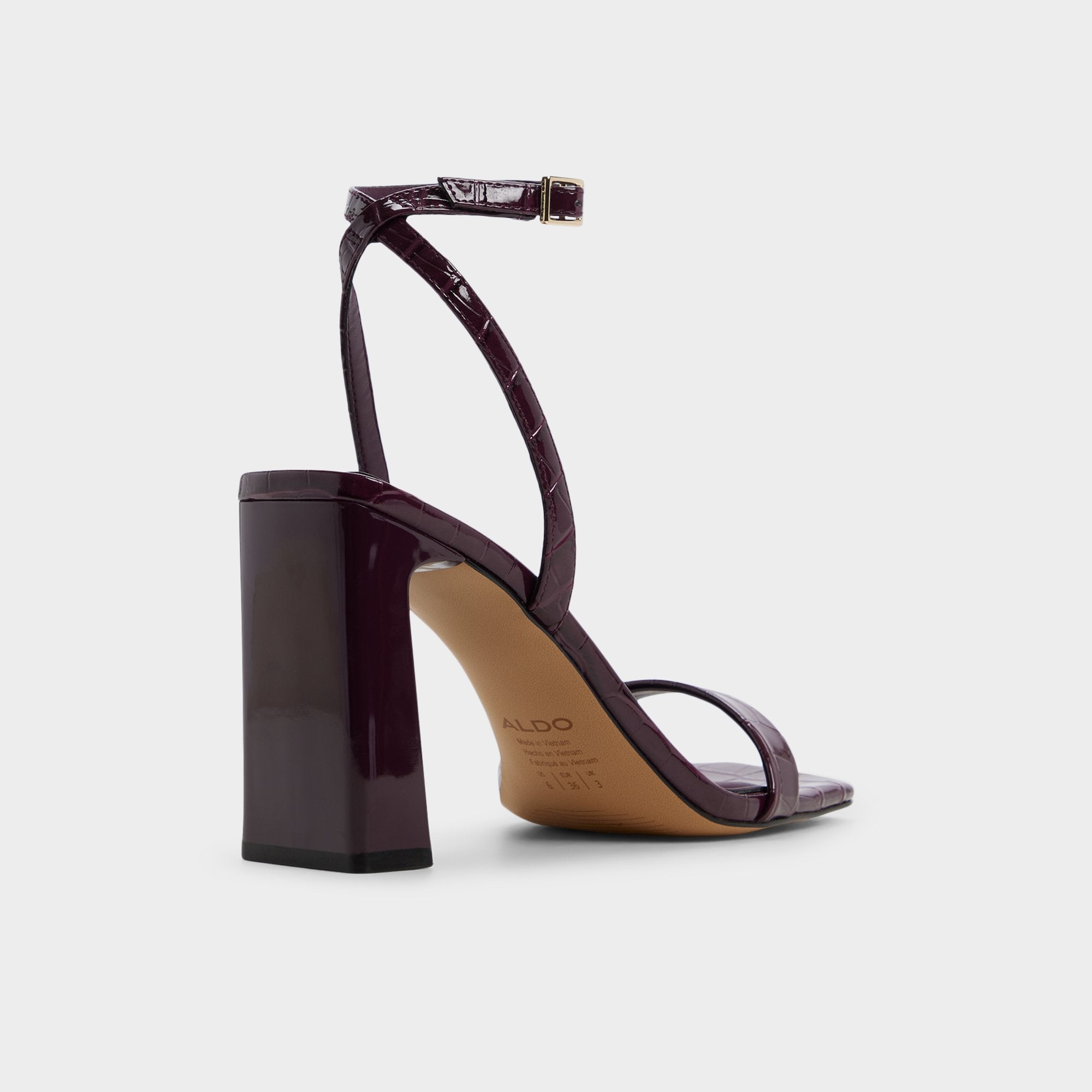 Aldo Azzira in Bordo - Strappy heeled sandal, Block heel