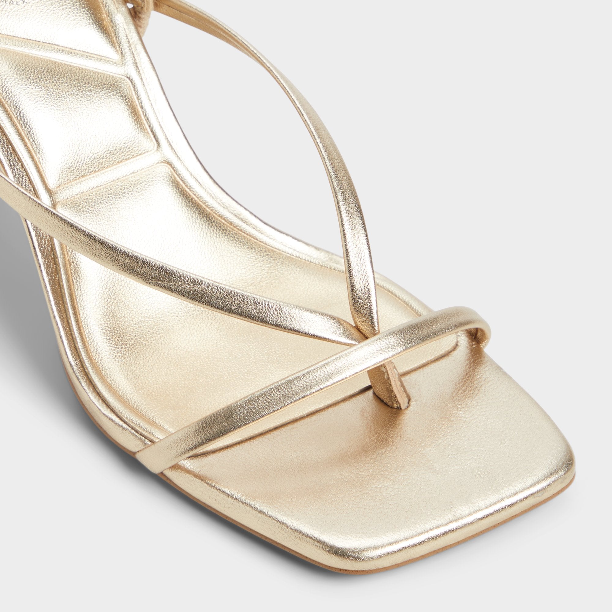 Aldo Riva Gold Women's Strappy sandals - Sling back heeled sandal, Stiletto heel