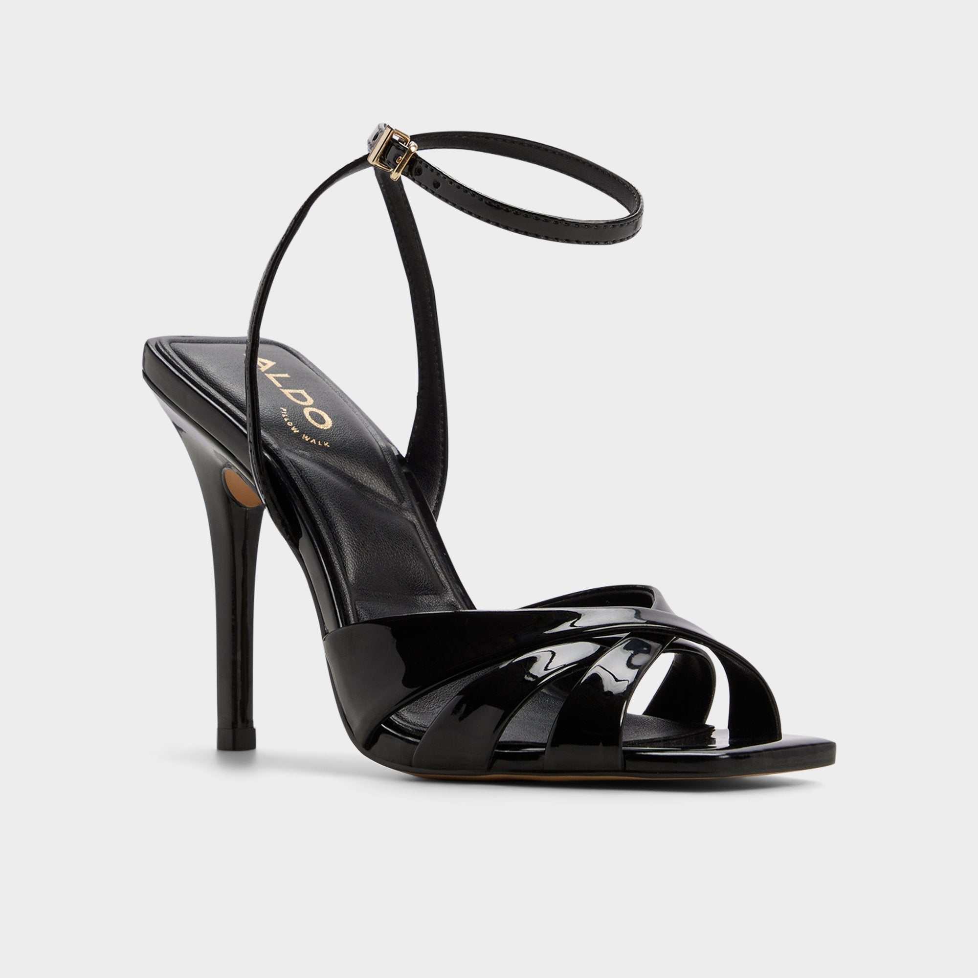 Aldo Meteora in Black - Strappy heeled sandal, Stiletto heel