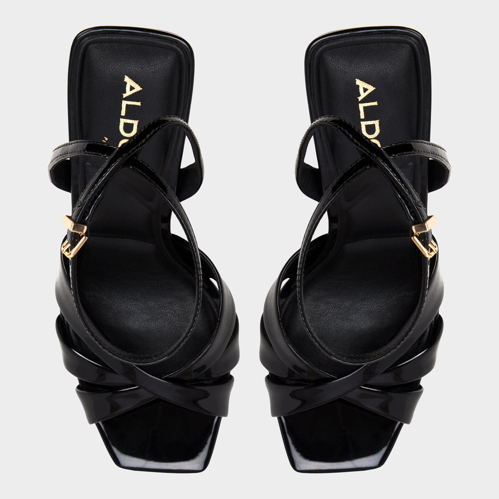 Aldo Meteora in Black - Strappy heeled sandal, Stiletto heel